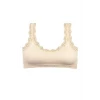 ieg™ Dantel Nakış İşlemeli Pedli Bambu Kadın Büstiyer Krem