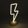 ieg™  Dekoratif Şimşek Şeklinde Pilli Neon Led Lamba Süs Masa Lambası