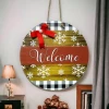 ieg™ Dijital Baskı Kırmızı Kurdeleli İncili Welcome Kapı Süsü 30 Cm Kapı Süsü