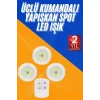 ieg™ Dolap Işığı Mutfak Rafı Işığı Uzaktan Kumandalı 3 Lü Spot Led Lamba