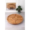 İEG Döner Bambu Sunum Tabağı 5 Bölmeli 25 Cm -BLS DS2525