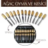 Elena 12 Parça Çantalı Ağaç Oyma ve Kesici Set