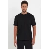 ieg™ Erkek 24/1 Düz A Kalite Oversize T-shirt - Siyah