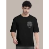 ieg™ Erkek Baskılı Oversize T-shirt - Siyah