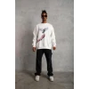 ieg™ Erkek Güvercin Baskılı Sweatshirt - Beyaz