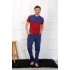 ieg ™ Erkek Penye 3lü Parlamentmavi Parçalı Pijama Takımı