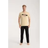 ieg ™ Erkek Ten Rengi Kısa Kol Pijama Takımı