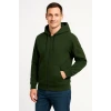 ieg™ Erkek Üç İplik Kapüşonlu Tam Fermuarlı Kanguru Çepli SweatShirt Hoodie - Haki