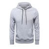 ieg™ Erkek Uzun Kol Kapşonlu Basic Sweatshirt Hoodie - Gri