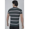 ieg™ Erkek Yakalı Slim Fit Dokuma Çizgili T-Shirt - Haki