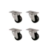 Furç Tablalı Bilyalı Teker - 38MM - Siyah HKS234 - 4 Adet