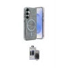 ieg™ Galaxy S24 Kılıf Eksen Çizgi - Siyah Vanessa Magic Hayalet Cam