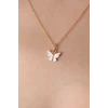 ieg™ Gold Beyaz Renk Kelebek Figür Kadın Kolye