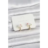 ieg™ Gold Renk Kedi Model Mineli Çocuk Küpe