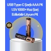 ieg™ Hızlı Şarj Teknolojili USB Şarjlı AAA Pil – 40 Dakikada Tam Şarj