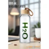 ieg™ Hsnet Cam Matara - 800 Ml Bambu Kapaklı Borosilikat Cam Matara - Ofis Matarası