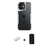 ieg™ iPhone 11 Kılıf Akış Çizgi Koleksiyonu - Siyah 6D Antistatik Mat Seramik Hayalet Nano Ekran Koruyucu + Sarı Renkli Kamera Lens Koruma Cam