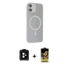 ieg™ iPhone 11 Kılıf Çekirdek Modern Prime - Siyah Buffer Cam Ekran Koruyucu + Turuncu PVD Metal Kamera Lens