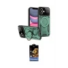 ieg™ iPhone 11 Kılıf Kıvılcım Modern Serisi - Siyah Buffer Hayalet Cam Ekran Koruyucu