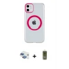 ieg™ iPhone 11 Kılıf Pusula Form - Siyah Joko Magic 5D Hayalet Cam + Pers Alüminyum Kamera Lens - GI