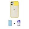 ieg™ iPhone 11 Kılıf Vadi Çizgi - Siyah Bilvis 5in1 3D Magic Cam Ekran Koruyucu + Neon Fosforlu Kamera Lens - YL
