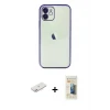ieg™ iPhone 11 Kılıf Vadi Minimal - Siyah 6D Mat Seramik Hayalet Nano Ekran Koruyucu + Renkli Kamera Lens Koruma Cam - PE