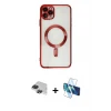 ieg™ iPhone 11 Pro Max Kılıf Nova Işık Özel Seri - Siyah 3D Antistatik Seramik Nano Ekran Koruyucu + Pers Alüminyum Kamera Lens - SH