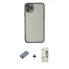 ieg™ iPhone 11 Pro Max Kılıf Vadi Minimal - Siyah 20D Premium Cam Ekran Koruyucu + Shine Kamera Lens Koruma Cam - SABE