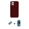 ieg™ iPhone 11 Pro Max Kılıf Zirve Modern Özel Seri - Siyah 18D Cam Ekran Koruyucu + Shine Kamera Lens Koruma Cam - PE