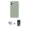 ieg™ iPhone 11 Pro Max Kılıf Zirve Modern Özel Seri - Siyah 360 Mat Full Body Arka Koruyucu + Pers Alüminyum Kamera Lens - LT