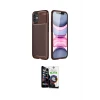 ieg™ iPhone 12 Mini Kılıf Eksen Form Prime - Şeffaf Temperli Cam Ekran Koruyucu