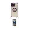 ieg™ iPhone 12 Pro Kılıf Pusula Form - Siyah 34D Hayalet Izgaralı Cam