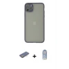 ieg™ iPhone 12 Pro Max Kılıf Ahenk Çizgi Serisi - Siyah Joko Magic 5D Cam + Renkli Kamera Lens Koruma Cam - MI