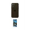 ieg™ iPhone 12 Pro Max Kılıf Ahenk Doku - Siyah 34D Izgaralı Cam