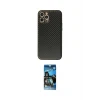 ieg™ iPhone 12 Pro Max Kılıf Ahenk Işık - Siyah 34D Izgaralı Cam