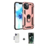 ieg™ iPhone 12 Pro Max Kılıf Ahenk Klasik Koleksiyonu - Siyah 360 Mat Full Body Arka Koruyucu + Shine Kamera Lens - LT