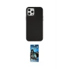 ieg™ iPhone 12 Pro Max Kılıf Çekirdek Çizgi - Siyah 34D Izgaralı Cam