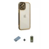 ieg™ iPhone 12 Pro Max Kılıf Çekirdek Klasik Serisi - Siyah Joko Magic 5D Hayalet Cam + Shine Kamera Lens Koruma Cam - GS