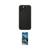 ieg™ iPhone 12 Pro Max Kılıf Çekirdek Yansıma - Siyah 34D Izgaralı Cam