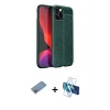 ieg™ iPhone 12 Pro Max Kılıf Doruk Klasik Özel Seri - Siyah 3D Antistatik Seramik Nano Ekran Koruyucu + Shine Kamera Lens Koruma Cam - PE