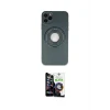 ieg™ iPhone 12 Pro Max Kılıf Eksen Klasik Prime - Şeffaf Temperli Cam Ekran Koruyucu