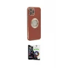 ieg™ iPhone 12 Pro Max Kılıf İz Form Serisi - Şeffaf Temperli Cam Ekran Koruyucu