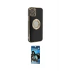 ieg™ iPhone 12 Pro Max Kılıf İz Form Serisi - Siyah 34D Izgaralı Cam