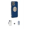 ieg™ iPhone 12 Pro Max Kılıf İz Form Serisi - Siyah Joko Magic 5D Cam + Shine Kamera Lens - LT