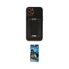 ieg™ iPhone 12 Pro Max Kılıf Kozmos Minimal Prime - Siyah 34D Izgaralı Cam