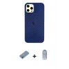 ieg™ iPhone 12 Pro Max Kılıf Nova Çizgi - Siyah Joko Magic 5D Cam + Shine Kamera Lens Koruma Cam - GI