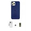 ieg™ iPhone 12 Pro Max Kılıf Nova Çizgi - Siyah Joko Magic 5D Hayalet Cam + Shine Kamera Lens - LT