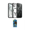 ieg™ iPhone 12 Pro Max Kılıf Nova Işık Özel Seri - Siyah 18D Cam Ekran Koruyucu