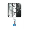 ieg™ iPhone 12 Pro Max Kılıf Nova Işık Özel Seri - Siyah 5D Eko Cam Ekran Koruyucu