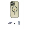 ieg™ iPhone 12 Pro Max Kılıf Nova Işık Özel Seri - Siyah Joko Magic 5D Cam + Renkli Kamera Lens Koruma Cam - PE